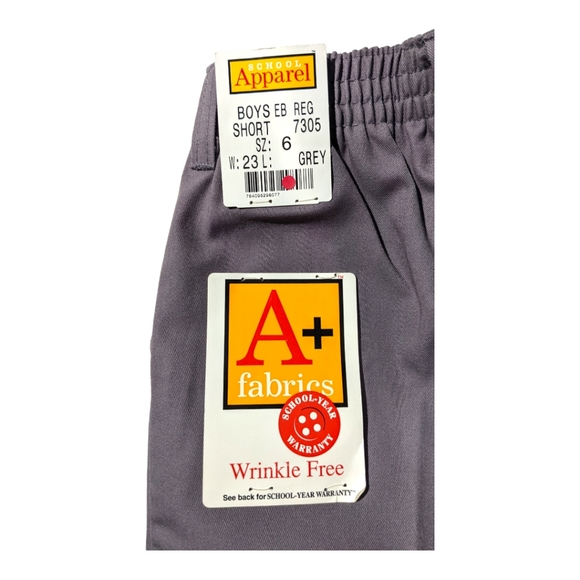 A+ School Apparel Regular Grey School Uniform Shorts - Picture 4 of 4